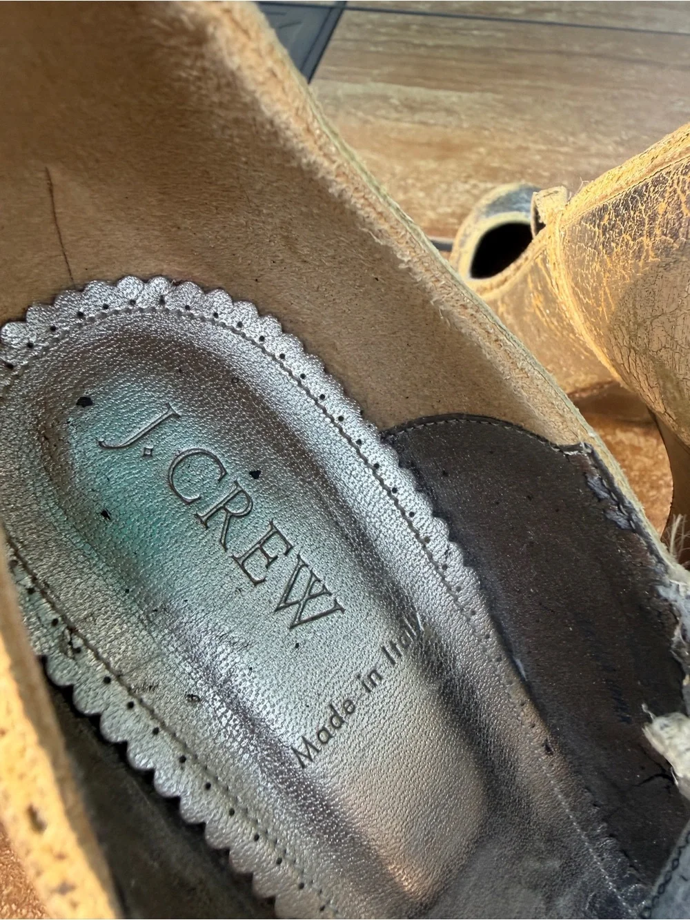 Vintage J. Crew Cracked Metallic Leather high-heel Mary Jane High Heel Pumps